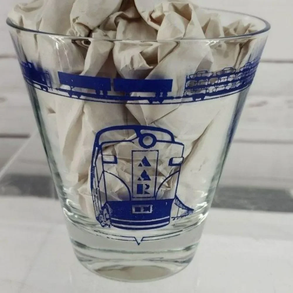 Railroad‎ Crossing AAR Grow Grow By The Rail Way” Rare Glass Train Cup